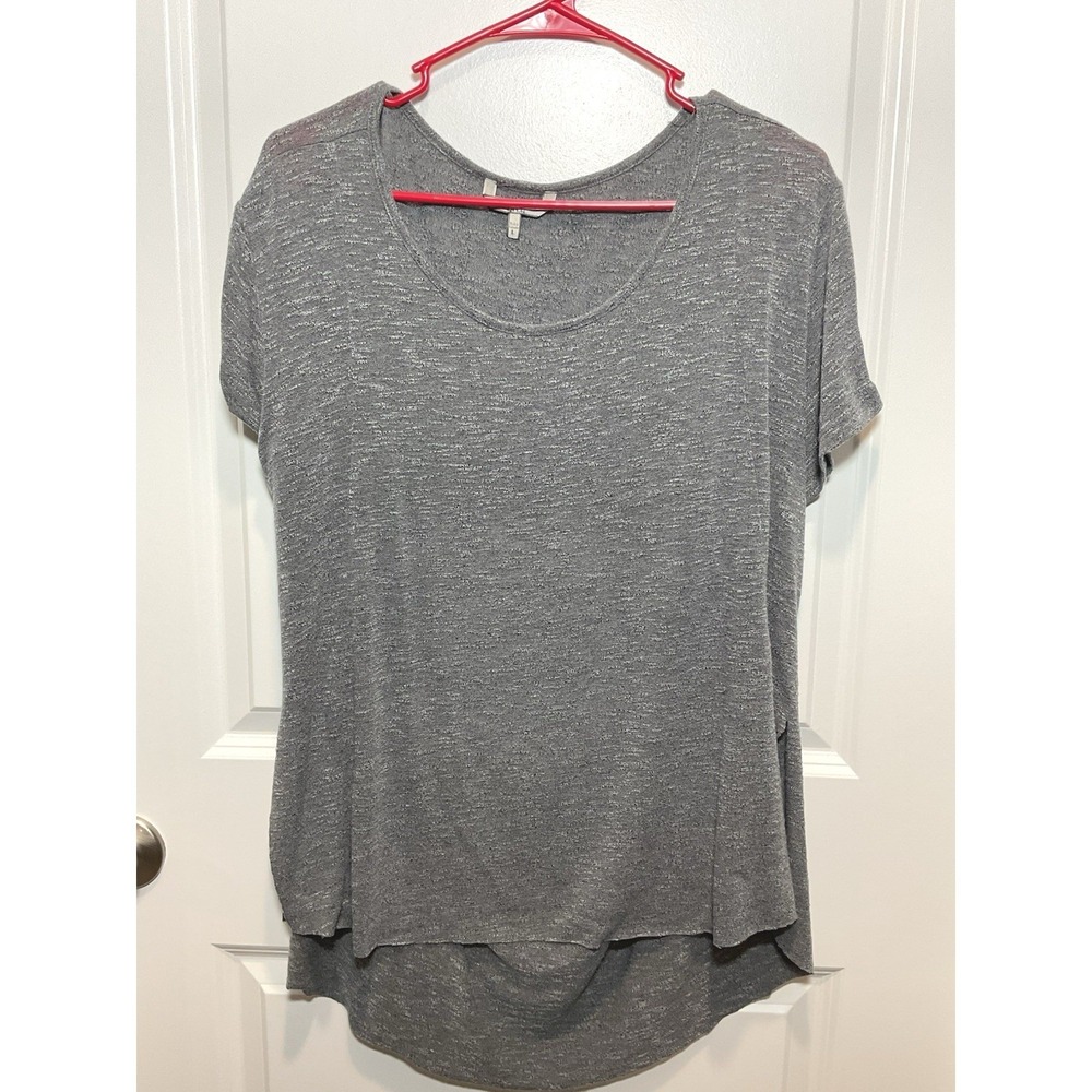 BKE Buckle Women's Gray Heathered High Low Tunic Top L Relaxed Layering Basic